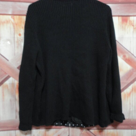 Poka dot and knit Heavy full zip womens jacket, EUC warm, sz 1XL - Picture 4 of 4